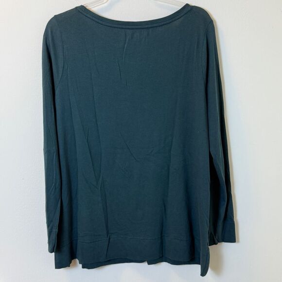 LOFT Long Sleeve Teal Cotton Tunic Top Size Large - Picture 2 of 4